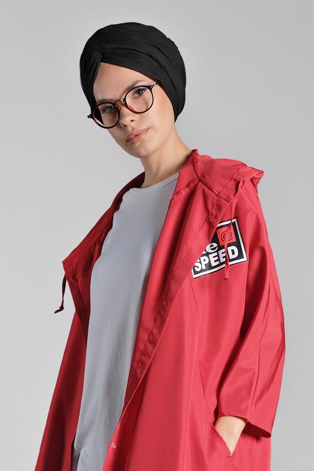 Vêtements hijab  HOODED PRINTED RAINCOAT 4203-2  - TRENDTESETTÜR