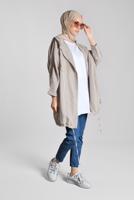 Vêtements hijab BEIGE IMPERMÉABLE OURLET À SMOCKS 4203-2 