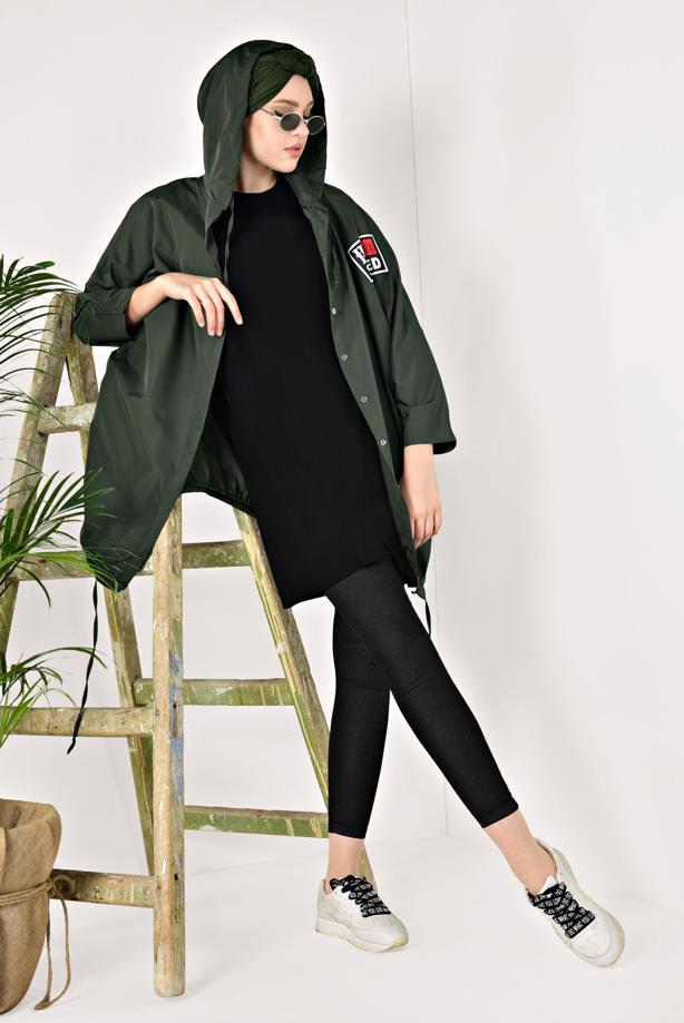 Vêtements hijab  HOODED PRINTED RAINCOAT 4203-2  - TRENDTESETTÜR