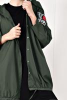 Hijab clothing KHAKI HOODED PRINTED RAINCOAT 4203-2 