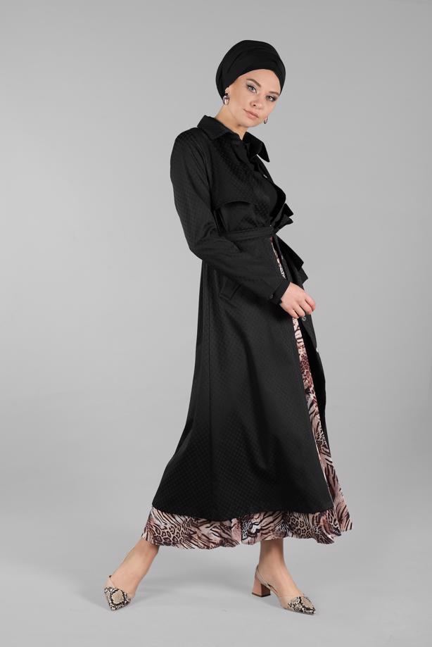 Vêtements hijab  BUTTONED TRENCH-COAT 8033-1  - TRENDTESETTÜR
