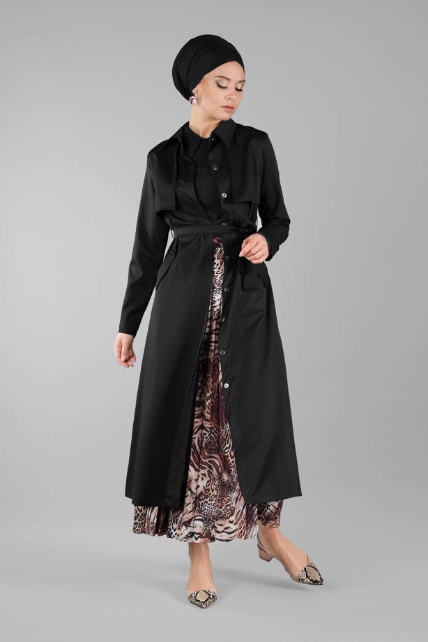 Vêtements hijab  BUTTONED TRENCH-COAT 8033-1  - TRENDTESETTÜR