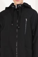 Tesettür giyim SİYAH FERMUARLI VE KAPÜŞONLU TRENÇKOT T 21044