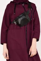 Tesettür giyim BORDO FERMUARLI VE KAPÜŞONLU TRENÇKOT T 21044