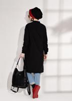 Vêtements hijab NOIR TRENCH-COAT ZIPPÉ 043