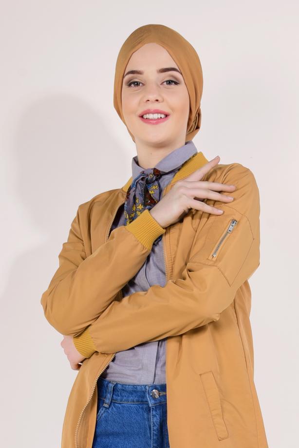 Vêtements hijab  ZIPPED TRENCH-COAT 043  - TRENDTESETTÜR