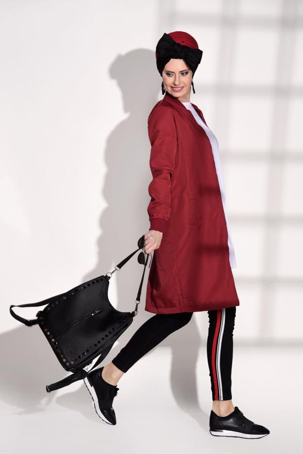 Vêtements hijab  ZIPPED TRENCH-COAT 043  - TRENDTESETTÜR
