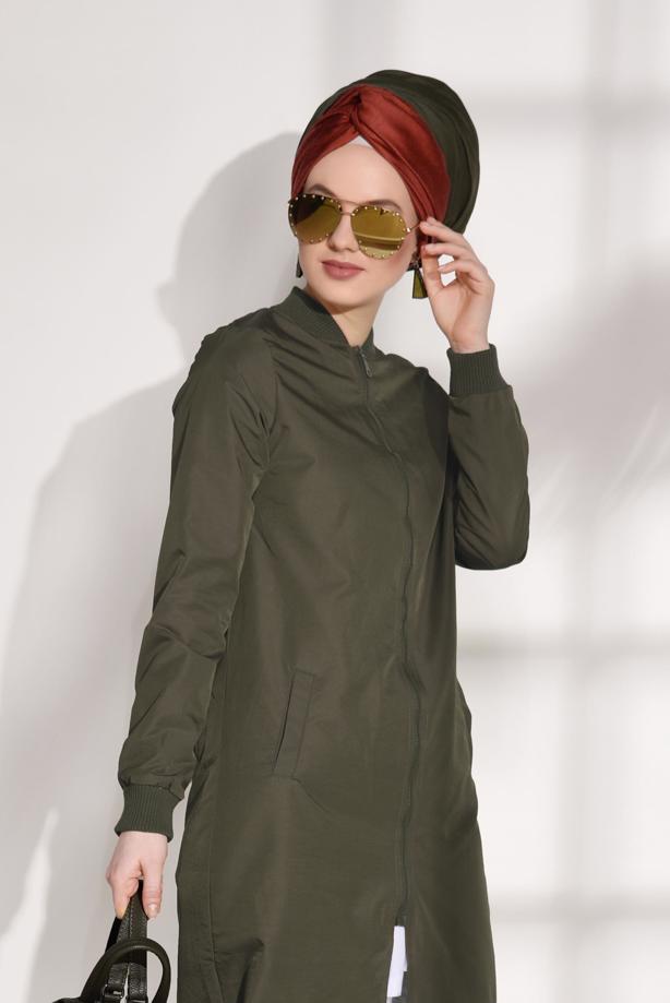 Vêtements hijab  ZIPPED TRENCH-COAT 043  - TRENDTESETTÜR