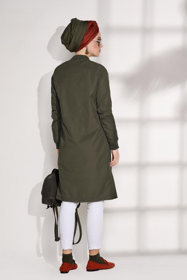 Vêtements hijab  ZIPPED TRENCH-COAT 043  - TRENDTESETTÜR