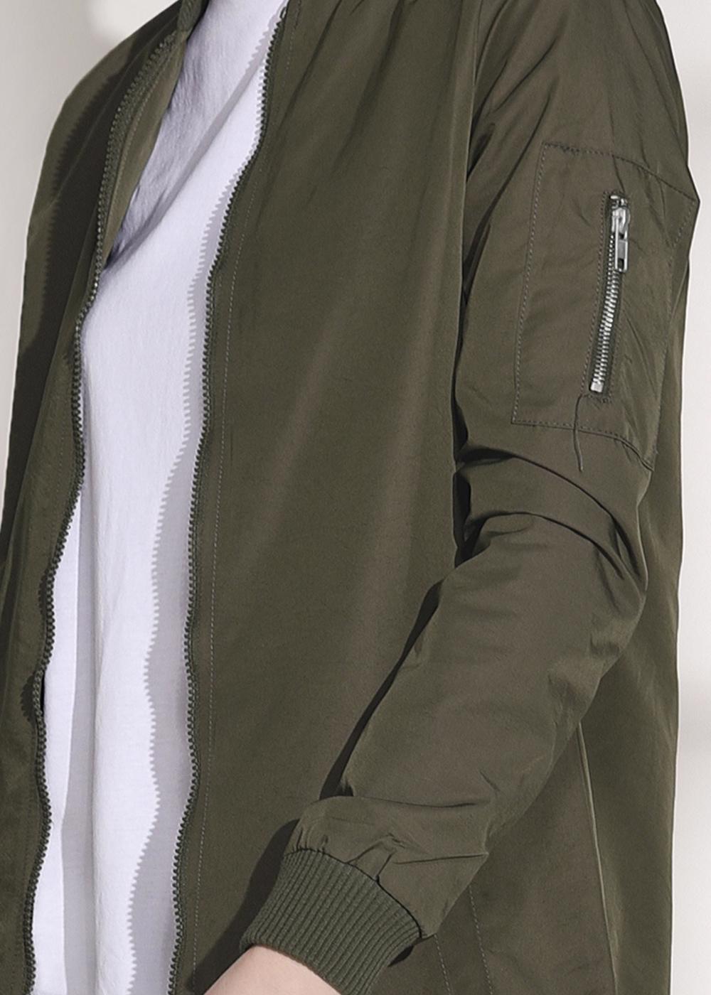 Vêtements hijab KAKI TRENCH-COAT ZIPPÉ 043