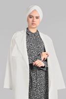 Hijab clothing CREAM TIE-FRONT TRENCH-COAT 0243 