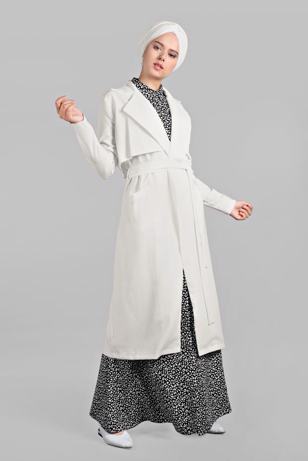 Vêtements hijab  TIE-FRONT TRENCH-COAT 0243  - TRENDTESETTÜR