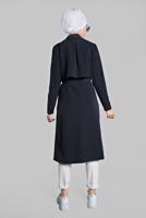 Vêtements hijab BLEU MARINE TRENCH-COAT TAILLE-NOUÉE 0243