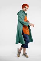 Hijab clothing GREEN ZIPPED DENIM TRENCH-COAT 630 