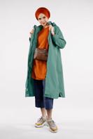 Hijab clothing GREEN ZIPPED DENIM TRENCH-COAT 630 