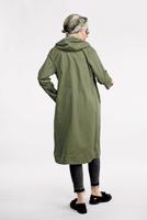 Tesettür giyim HAKİ ÖNDEN ÇITÇITLI VE FERMUARLI DENİM TRENÇKOT 630