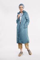 Tesettür giyim MAVİ ÖNDEN ÇITÇITLI VE FERMUARLI DENİM TRENÇKOT 630