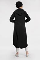 Hijab clothing BLACK SEQUINNED TRENCH-COAT 651 