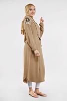 Tesettür giyim KAHVE PUL PAYETLİ TRENÇKOT 651