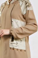 Tesettür giyim KAHVE PUL PAYETLİ TRENÇKOT 651
