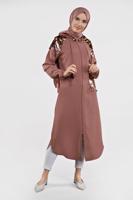 Tesettür giyim PEMBE PUL PAYETLİ TRENÇKOT 651