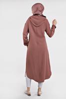 Tesettür giyim PEMBE PUL PAYETLİ TRENÇKOT 651