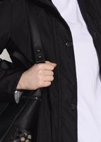 Tesettür giyim SİYAH ÇITÇIT VE FERMUARLI TRENÇKOT T 853