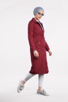 Vêtements hijab ROUGE BORDEAUX TRENCH-COAT ZIPPÉ 853