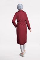 Vêtements hijab ROUGE BORDEAUX TRENCH-COAT ZIPPÉ 853