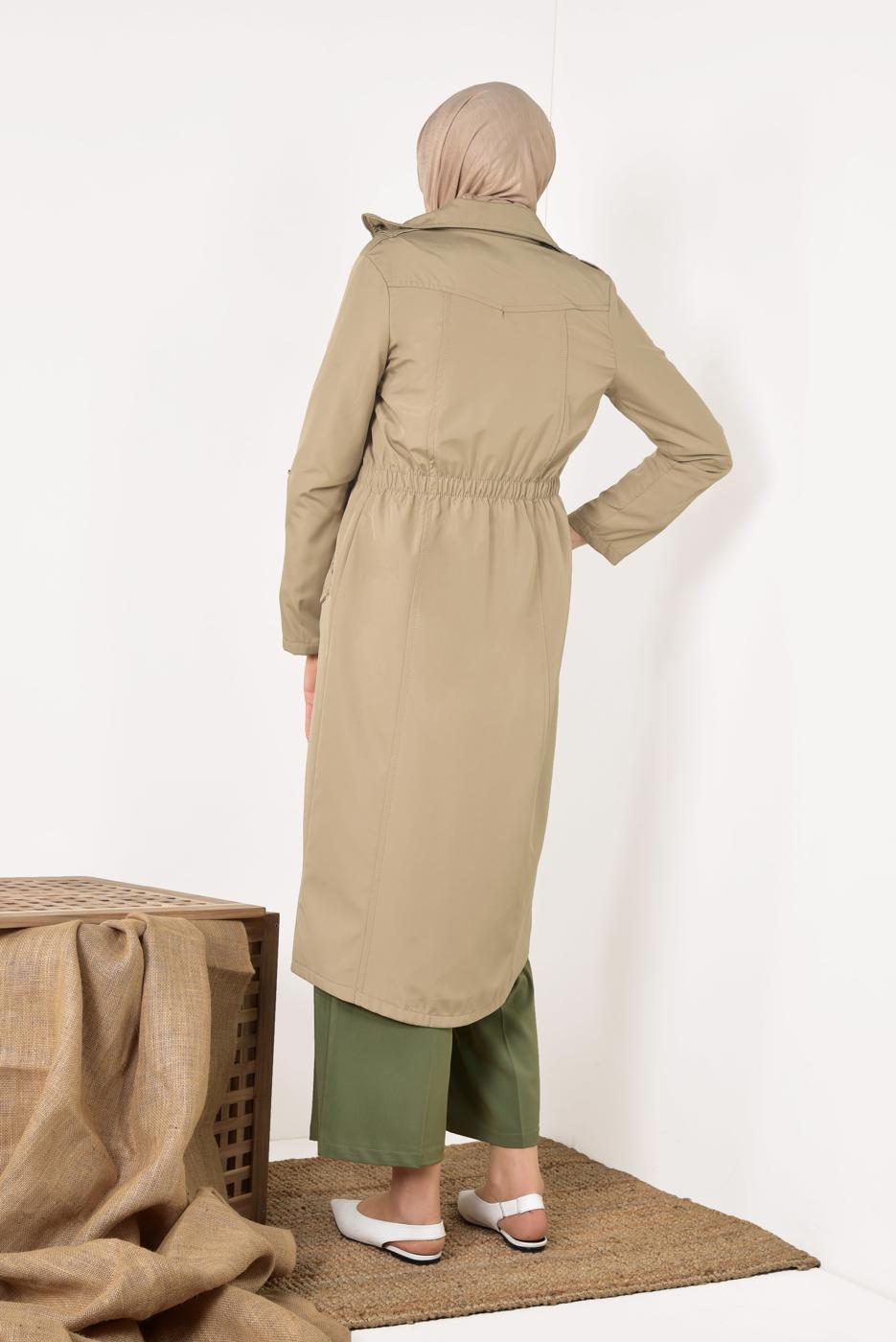 Vêtements hijab BRUN TRENCH-COAT ZIPPÉ 853