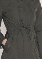 Tesettür giyim HAKİ ÇITÇIT VE FERMUARLI TRENÇKOT T 853