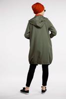 Tesettür giyim HAKİ CEPLİ ÖNDEN FERMUARLI TRENÇKOT 920