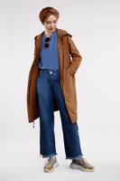 Tesettür giyim TABA CEPLİ ÖNDEN FERMUARLI TRENÇKOT 920