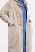 Tesettür giyim BEJ CEPLİ ÖNDEN FERMUARLI TRENÇKOT 920