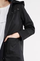 Tesettür giyim SİYAH ÖNDEN FERMUARLI PAMUKLU TRENÇKOT 930