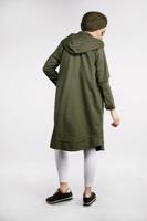 Tesettür giyim HAKİ ÖNDEN FERMUARLI PAMUKLU TRENÇKOT 930