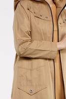 Tesettür giyim TABA ÖNDEN FERMUARLI PAMUKLU TRENÇKOT 930