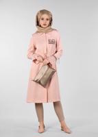 Tesettür giyim PUDRA KOLLARI VOLANLI NAKIŞLI TRENÇKOT 1202