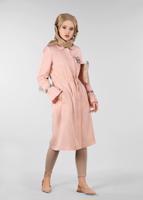 Tesettür giyim PUDRA KOLLARI VOLANLI NAKIŞLI TRENÇKOT 1202