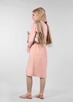 Tesettür giyim PUDRA KOLLARI VOLANLI NAKIŞLI TRENÇKOT 1202