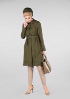 Tesettür giyim HAKİ KEMER DETAYLI TRENÇKOT 1241 