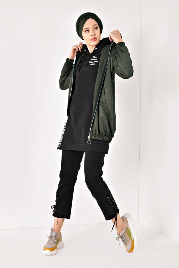 Vêtements hijab  ZIPPED HOODED RAINCOAT 1403  - TRENDTESETTÜR