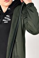 Hijab clothing KHAKI ZIPPED HOODED RAINCOAT 1403 