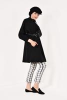 Vêtements hijab NOIR TRENCH-COAT À VOLUME À CAPUCHE 1982