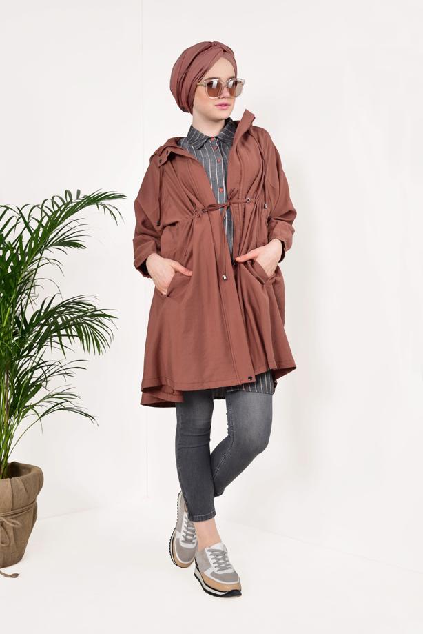 Vêtements hijab  VOLUMINOUS HOODED TRENCH-COAT 1982  - TRENDTESETTÜR