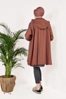 Vêtements hijab BRUN TRENCH-COAT À VOLUME À CAPUCHE 1982