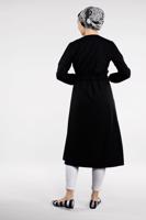 Hijab clothing BLACK Shirred Waist Trench Coat T 2912 
