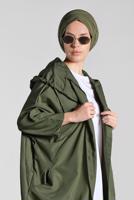 Vêtements hijab KAKI IMPERMÉABLE À BOUTONNÉ 4203 