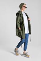 Vêtements hijab KAKI IMPERMÉABLE À BOUTONNÉ 4203 