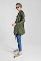 Vêtements hijab KAKI IMPERMÉABLE À BOUTONNÉ 4203 